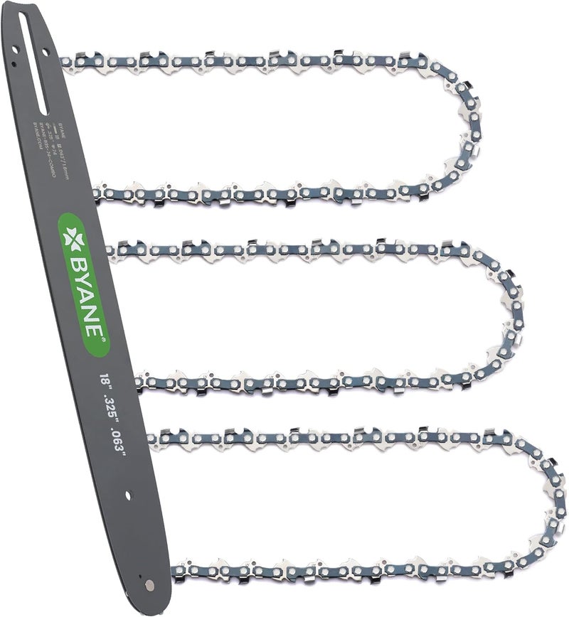 Byane 18 Inch Chainsaw Bar and Chain Combo for Stihl, .325" Pitch, 063" Gauge, 74 Drive Links, Replaces Oregon 183VXLGD025, 105670, L74. Fits Stihl 028, MS 270, MS 271, MS 280, MS 290 and More - Image 1